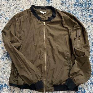 Maurice’s lightweight army green jacket